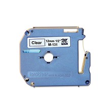 Brother M131 Black on Clear Non-Laminated Tape 
